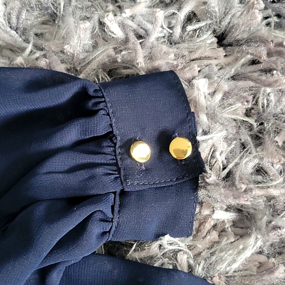 ASOS long sleeved navy mini swing dress - Picture 3 of 5